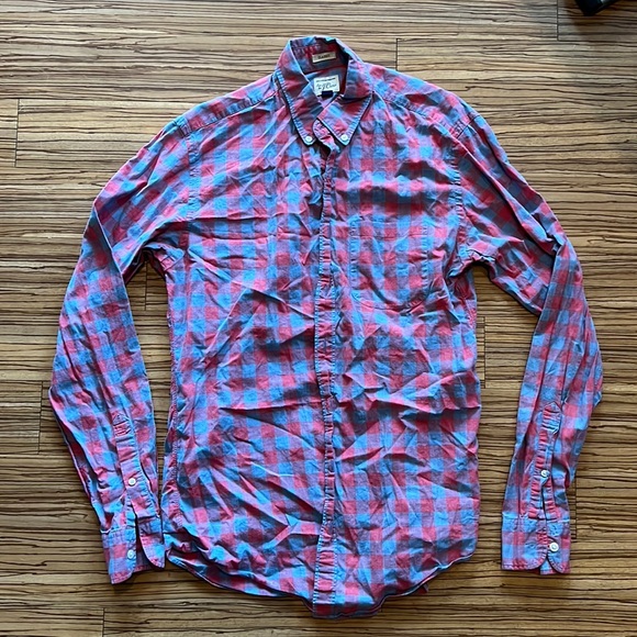 J. Crew Other - Mens J Crew Gingham Button Down Medium Tall MT